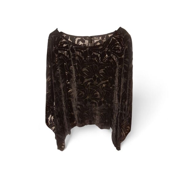 Winter Kale M Black Velvet Burnout Caftan Overized Baggy Whimsigoth India - Picture 1 of 5